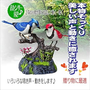 インテリア ことり 置物 センサー 鳥の鳴き声 鳥かご 二羽 ホワイト 鳥 Amazon.co.jp: 小鳥 赤い鳥 青い鳥 ツインバード【ブルー